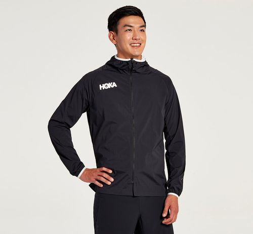 Hoka One One Herre Full-zip Wind Jakker Yttertøy Svart Norge-56QEU